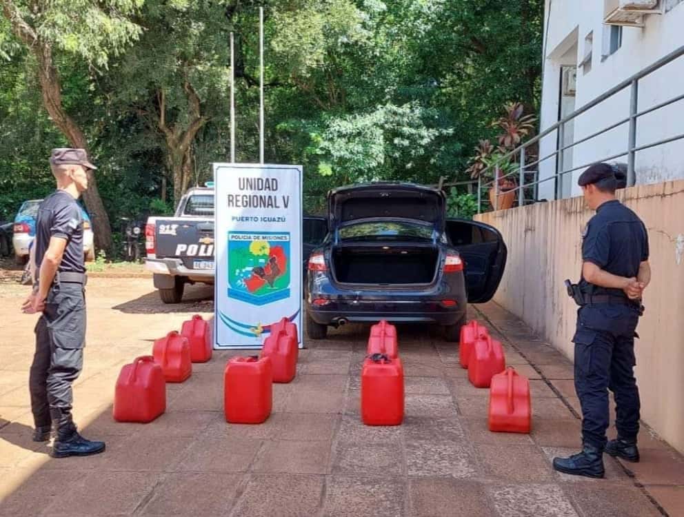 Iguazú: secuestraron 300 litros de combustible transportado ilegalmente