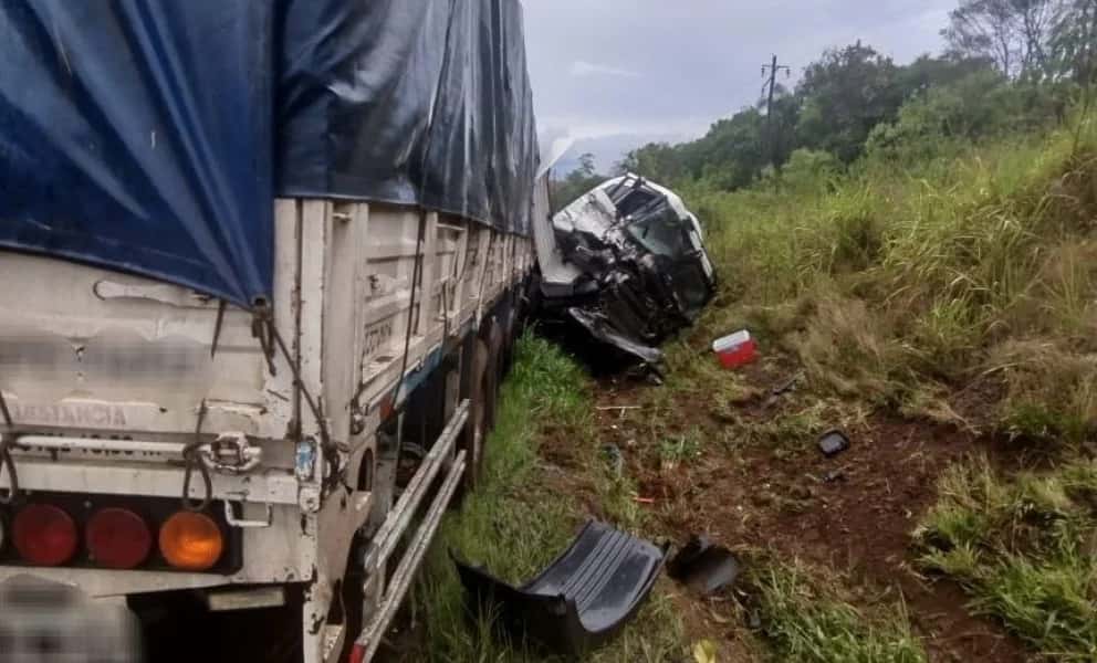 Puerto Piray: camión se despistó y su conductor terminó herido