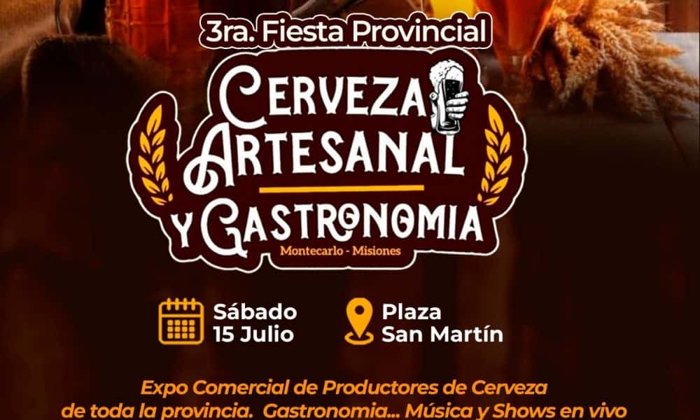 Montecarlo se prepara para la tercera edición de la Fiesta Provincial de la Cerveza Artesanal y Gastronomía