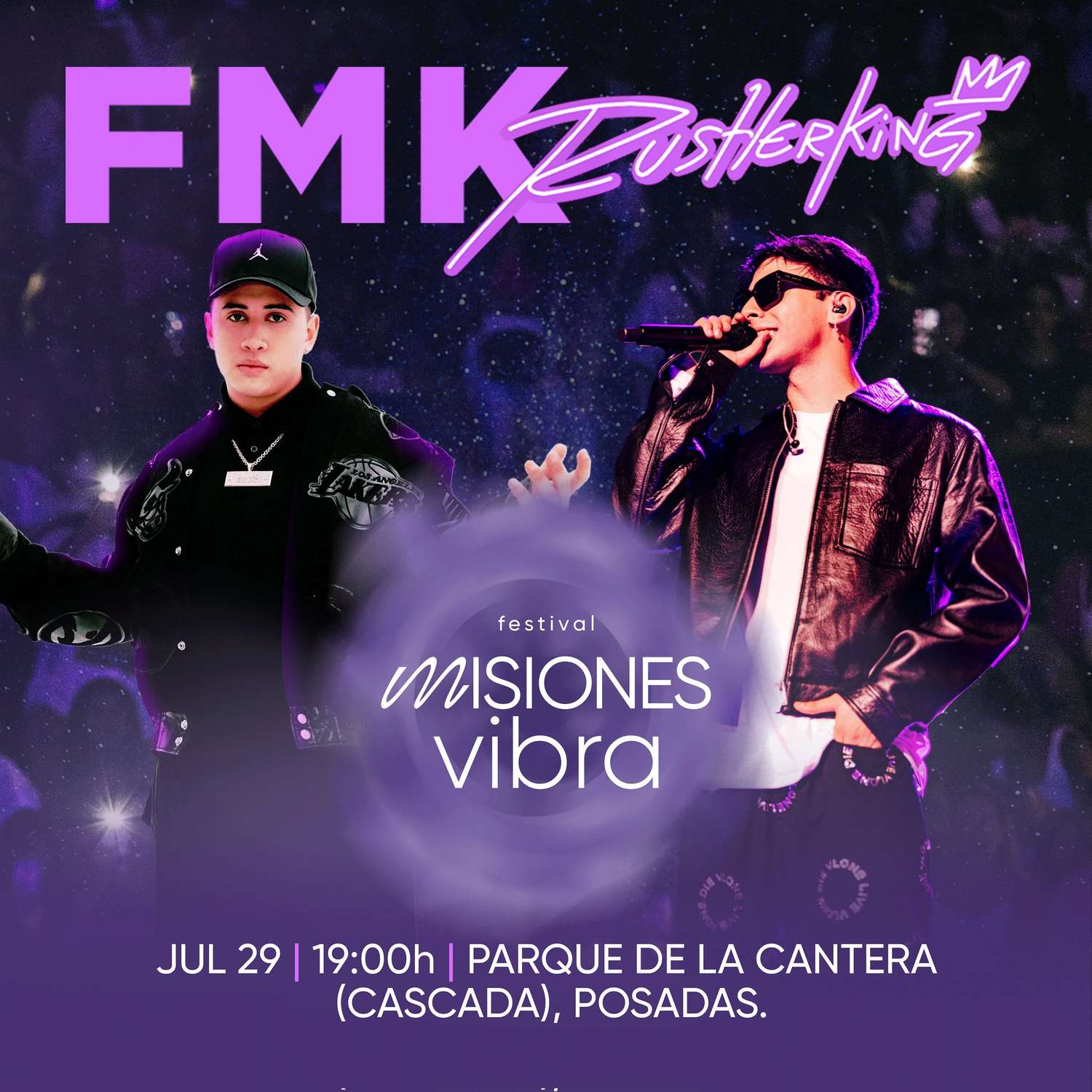 Posadas | Rusherking y FMK se presentarán juntos en un gran show en la Cascada el 29 de julio