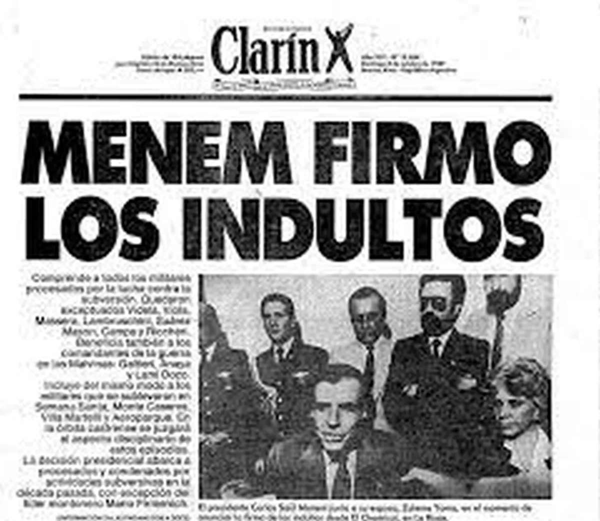 33 años de los indultos de Menem