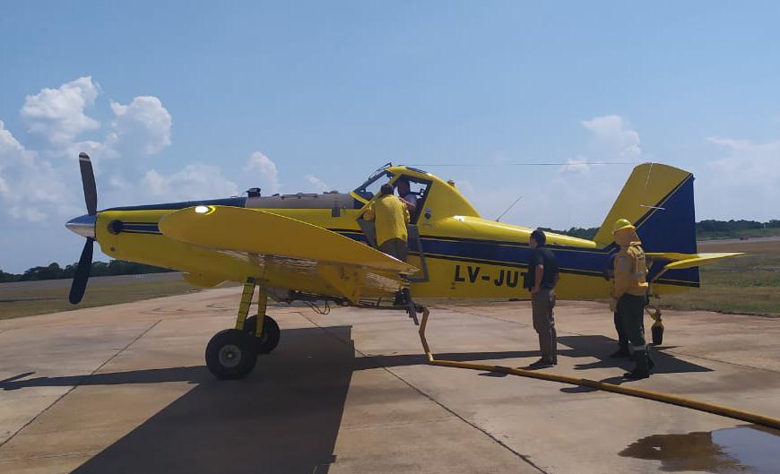 Se encuentra activo en la provincia el avión hidrante que mandó Nación