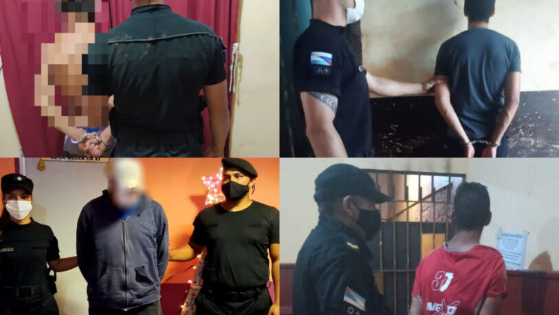 Cuatro hombres fueron detenidos por violencia familiar