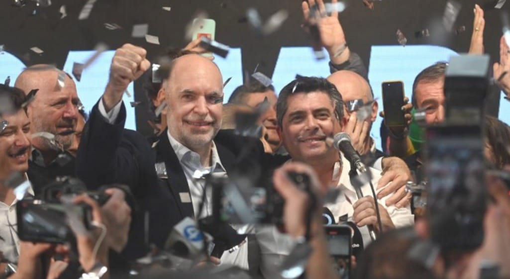 Horacio Rodriguez Larreta y el gobernador electo Marcelo Orrego (Foto NA)